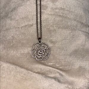 Pandora silver flower pendant and chain